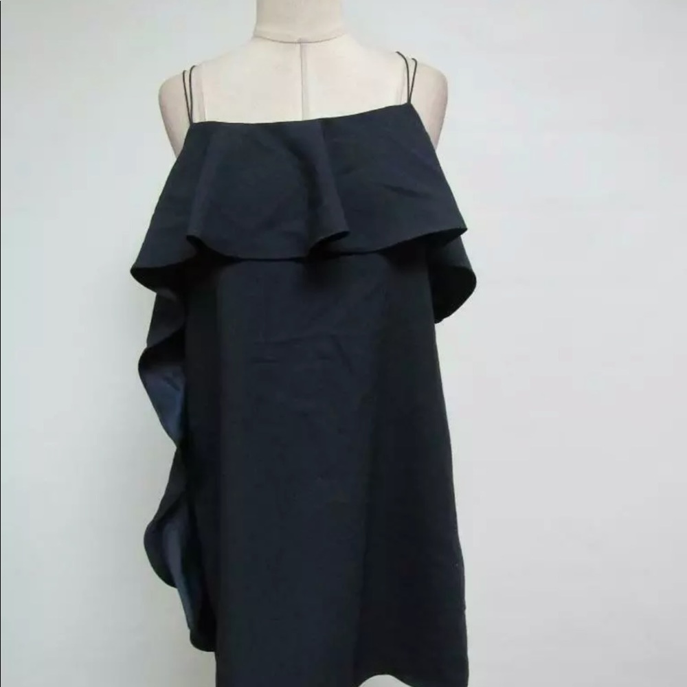 Mango navy strappy mini dress